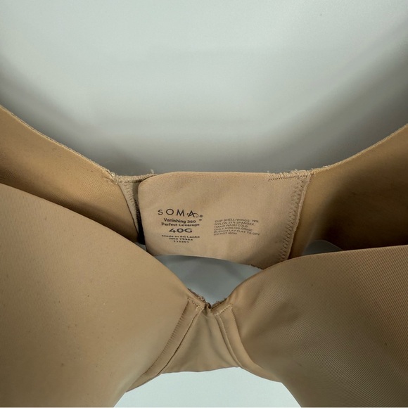 Soma Bra Vanishing 360 Perfect Coverage Tan Size 40G  Underwire Adjustable - Picture 3 of 5